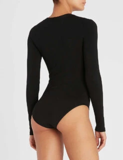 Wolford Berlin Scoop-neck Cotton-blend Body -Ted Bakee Clothing Shop 121 85008583 75015 BLACK ALT02