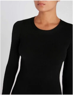 Wolford Berlin Scoop-neck Cotton-blend Body -Ted Bakee Clothing Shop 121 85008583 75015 BLACK ALT03