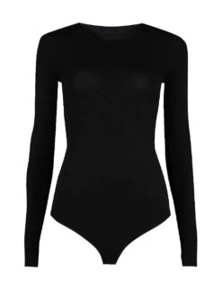 Wolford Berlin Scoop-neck Cotton-blend Body -Ted Bakee Clothing Shop 121 85008583 75015 BLACK ALT06