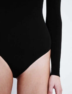 Wolford Berlin Scoop-neck Cotton-blend Body -Ted Bakee Clothing Shop 121 85008583 75015 BLACK ALT07