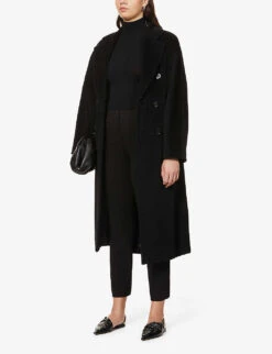 Max Mara Pegno Straight High-rise Stretch-jersey Trousers -Ted Bakee Clothing Shop 168 82052654 PEGNO BLACK ALT01