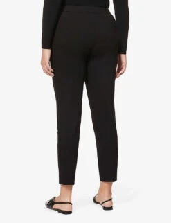 Max Mara Pegno Straight High-rise Stretch-jersey Trousers -Ted Bakee Clothing Shop 168 82052654 PEGNO BLACK ALT02