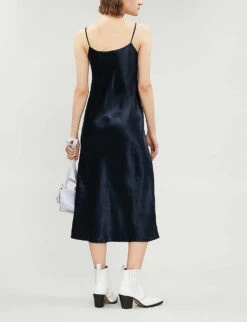 Vince Sleeveless Satin Slip Midi Dress -Ted Bakee Clothing Shop 197 3004397 VR68551013 COASTAL ALT02