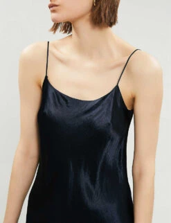 Vince Sleeveless Satin Slip Midi Dress -Ted Bakee Clothing Shop 197 3004397 VR68551013 COASTAL ALT03
