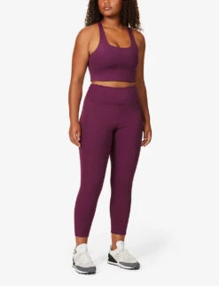 Girlfriend Collective Compressive 7/8 High-rise Stretch-jersey Leggings -Ted Bakee Clothing Shop R00037908 PLUM ALT01