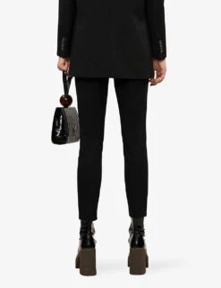 Whistles Tapered Mid-rise Stretch-twill Trousers -Ted Bakee Clothing Shop R00050232 BLACK ALT03