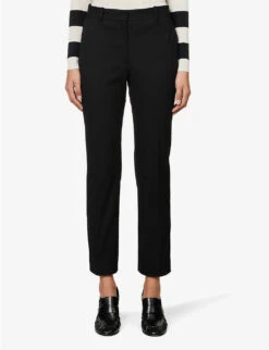 Joseph Coleman Stretch-gabardine Straight Leg Trousers -Ted Bakee Clothing Shop R00060270 BLACK ALT02