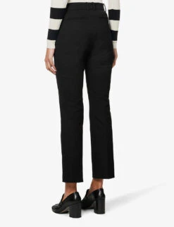 Joseph Coleman Stretch-gabardine Straight Leg Trousers -Ted Bakee Clothing Shop R00060270 BLACK ALT03