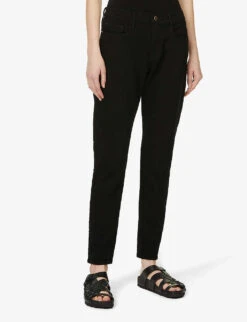FRAME Le Garcon Straight-leg Mid-rise Stretch-denim Jeans -Ted Bakee Clothing Shop R00128091 NOIR ALT02