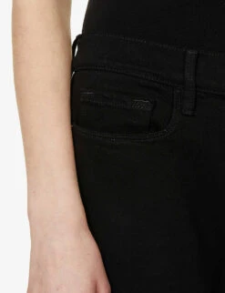 FRAME Le Garcon Straight-leg Mid-rise Stretch-denim Jeans -Ted Bakee Clothing Shop R00128091 NOIR ALT04