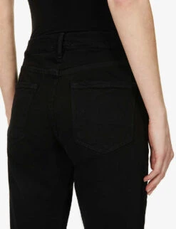 FRAME Le Garcon Straight-leg Mid-rise Stretch-denim Jeans -Ted Bakee Clothing Shop R00128091 NOIR ALT05