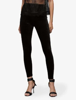 AllSaints Cora Velvet Leggings -Ted Bakee Clothing Shop R03651460 BLACK ALT02
