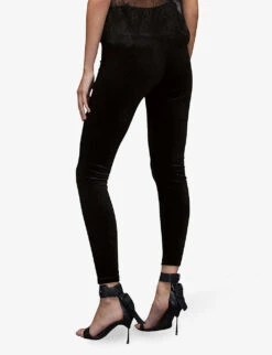 AllSaints Cora Velvet Leggings -Ted Bakee Clothing Shop R03651460 BLACK ALT03