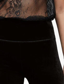AllSaints Cora Velvet Leggings -Ted Bakee Clothing Shop R03651460 BLACK ALT04