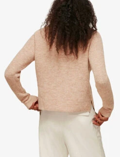 Whistles Ribbed Stretch-woven Cardigan -Ted Bakee Clothing Shop R03667486 TAN ALT02