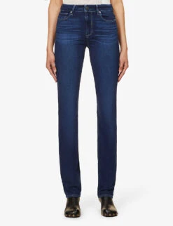 Paige Hoxton Straight High-rise Cotton-blend Denim Jeans -Ted Bakee Clothing Shop R03689622 BRENTWOOD ALT02