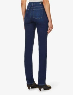 Paige Hoxton Straight High-rise Cotton-blend Denim Jeans -Ted Bakee Clothing Shop R03689622 BRENTWOOD ALT03