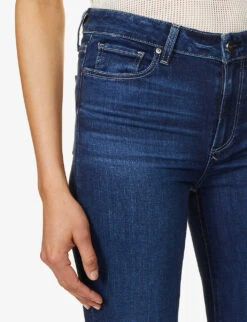 Paige Hoxton Straight High-rise Cotton-blend Denim Jeans -Ted Bakee Clothing Shop R03689622 BRENTWOOD ALT04