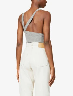 Ximeno Sleeveless Stretch-jersey Top -Ted Bakee Clothing Shop R03703210 HEATHERGREY ALT02