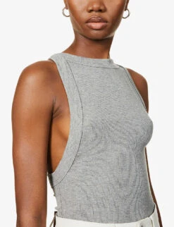 Ximeno Sleeveless Stretch-jersey Top -Ted Bakee Clothing Shop R03703210 HEATHERGREY ALT03