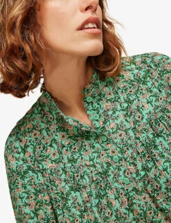 Whistles Heath Floral-print Woven Blouse -Ted Bakee Clothing Shop R03737425 MULTICOLOURED ALT03