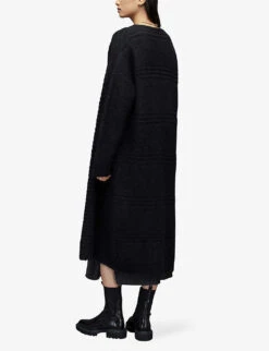 AllSaints Selena Fringe-embellished Alpaca-wool-blend Cardigan 8 AllSaints Selena Fringe-embellished Alpaca-wool-blend Cardigan -Ted Bakee Clothing Shop R03758953 BLACK ALT03