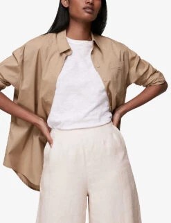 Whistles Nina Wide-leg Linen Trousers 9 Whistles Nina Wide-leg Linen Trousers -Ted Bakee Clothing Shop R03794178 CREAM ALT03