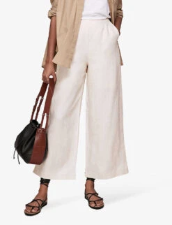 Whistles Nina Wide-leg Linen Trousers 10 Whistles Nina Wide-leg Linen Trousers -Ted Bakee Clothing Shop R03794178 CREAM ALT04