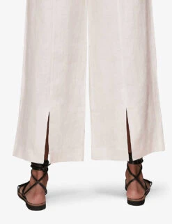 Whistles Nina Wide-leg Linen Trousers 11 Whistles Nina Wide-leg Linen Trousers -Ted Bakee Clothing Shop R03794178 CREAM ALT05