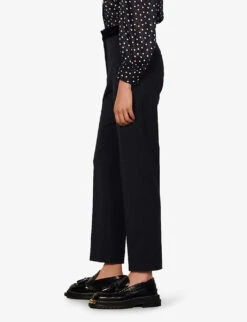 Sandro Noam Straight-leg Mid-rise Stretch Recycled Polyester-blend Trousers 7 Sandro Noam Straight-leg Mid-rise Stretch Recycled Polyester-blend Trousers -Ted Bakee Clothing Shop R03794407 BLEUS ALT02