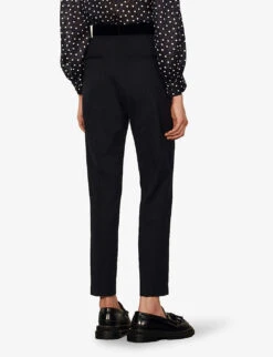 Sandro Noam Straight-leg Mid-rise Stretch Recycled Polyester-blend Trousers 8 Sandro Noam Straight-leg Mid-rise Stretch Recycled Polyester-blend Trousers -Ted Bakee Clothing Shop R03794407 BLEUS ALT03