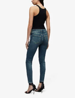 AllSaints Miller Mid-rise Stretch-denim Jeans -Ted Bakee Clothing Shop R03809839 HUNTERBLUE ALT03