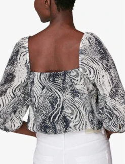 Whistles Blanche Tiger-print Woven Top -Ted Bakee Clothing Shop R03811936 MULTICOLOURED ALT02
