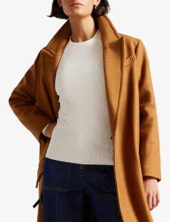 Ted Baker Pyiton Pleated-shoulder Knitted Sweater -Ted Bakee Clothing Shop R03816235 WHITE ALT02