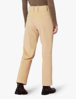 Whistles Suki Straight High-rise Stretch-cotton Corduroy Trousers -Ted Bakee Clothing Shop R03840128 TAN ALT03
