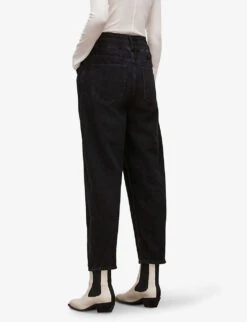 AllSaints Hailey High-rise Wide-leg Denim Jeans -Ted Bakee Clothing Shop R03842379 WASHEDBLACK ALT03