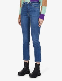 FRAME Le Sylvie Straight-leg High-rise Stretch-denim Jeans -Ted Bakee Clothing Shop R03850670 POE ALT02