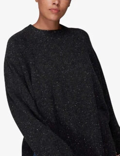 Whistles Relaxed-fit Wool Jumper -Ted Bakee Clothing Shop R03851434 BLACK ALT04