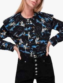 Whistles Hollie Straight-leg High-rise Organic-cotton Jeans 7 Whistles Hollie Straight-leg High-rise Organic-cotton Jeans -Ted Bakee Clothing Shop R03865800 BLACK ALT02