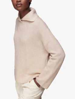 Whistles Ribbed Relaxed-fit Wool Jumper -Ted Bakee Clothing Shop R03875866 CREAM ALT02