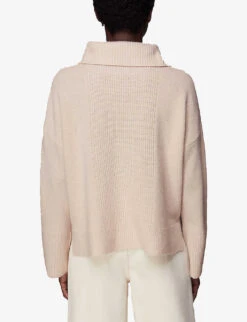 Whistles Ribbed Relaxed-fit Wool Jumper -Ted Bakee Clothing Shop R03875866 CREAM ALT03