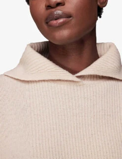 Whistles Ribbed Relaxed-fit Wool Jumper -Ted Bakee Clothing Shop R03875866 CREAM ALT04