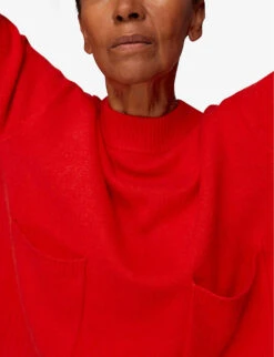 Whistles Double-pocket Wool Jumper -Ted Bakee Clothing Shop R03880487 RED ALT04