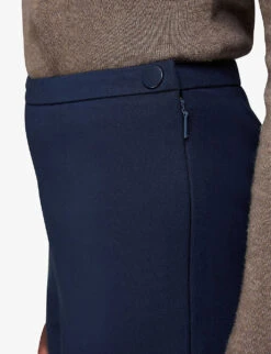 Whistles Camilla Wide-leg High-rise Stretch Woven Trousers -Ted Bakee Clothing Shop R03883161 NAVY ALT04