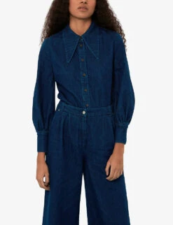 Whistles Nino Wide-leg Denim Trousers -Ted Bakee Clothing Shop R03886462 BLUE ALT02