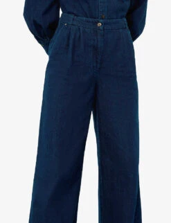Whistles Nino Wide-leg Denim Trousers -Ted Bakee Clothing Shop R03886462 BLUE ALT04