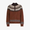 Whistles Fairisle Zip Nordic-pattern Wool-blend Jumper