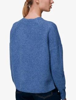 Whistles Twin-pocket Wool Cardigan -Ted Bakee Clothing Shop R03894951 BLUE ALT03
