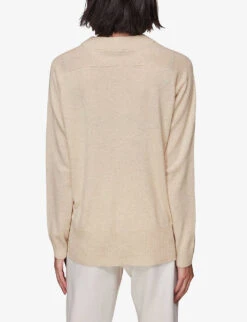 Whistles Crewneck Knitted Cashmere Jumper -Ted Bakee Clothing Shop R03899987 CREAM ALT03