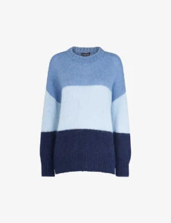 Whistles Colour-block Stripe-design Mohair Jumper